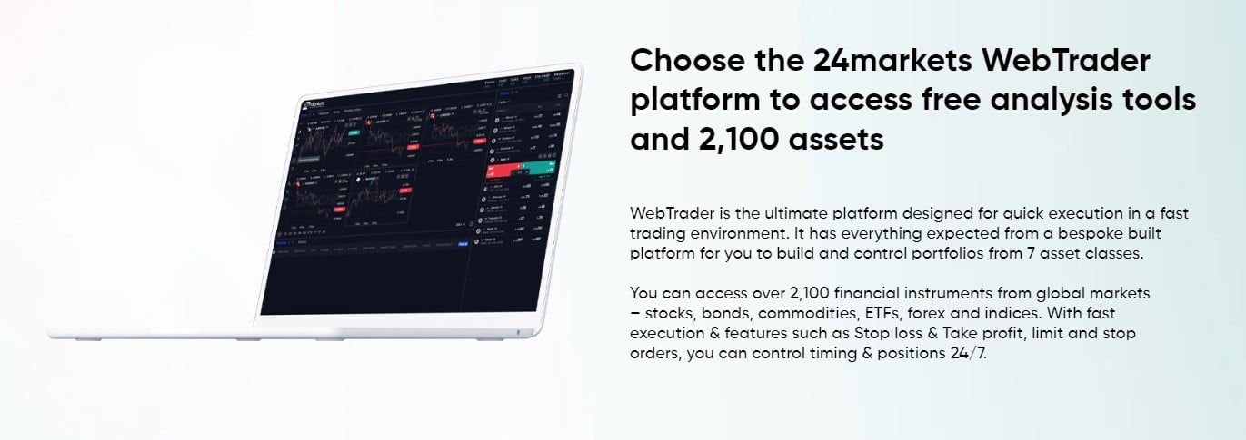 24Markets WebTrader trading platform