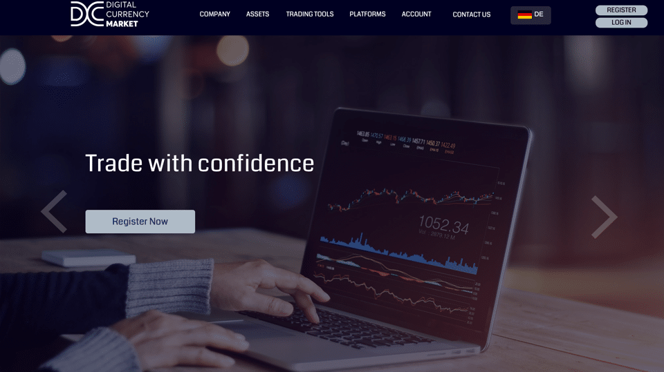 Die Homepage von Digital Currency Market
