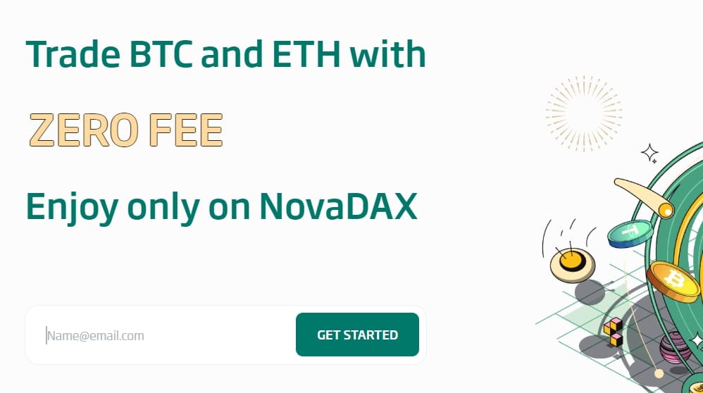 NovaDAX homepage