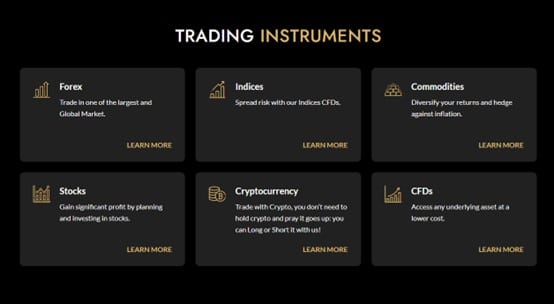WiseCryptoCapital trading instruments