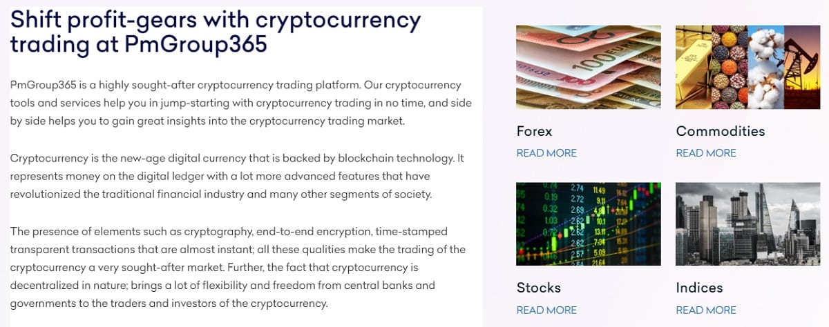 PM Group365 cryptocurrency trading