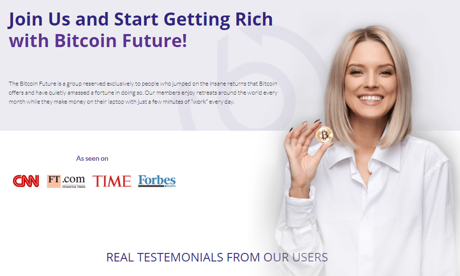 Bitcoin future website screenshot