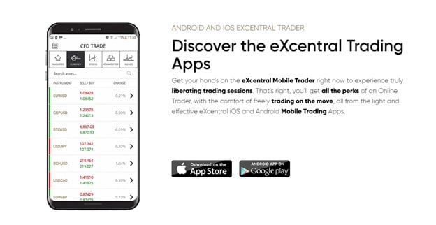 eXcentral mobile app