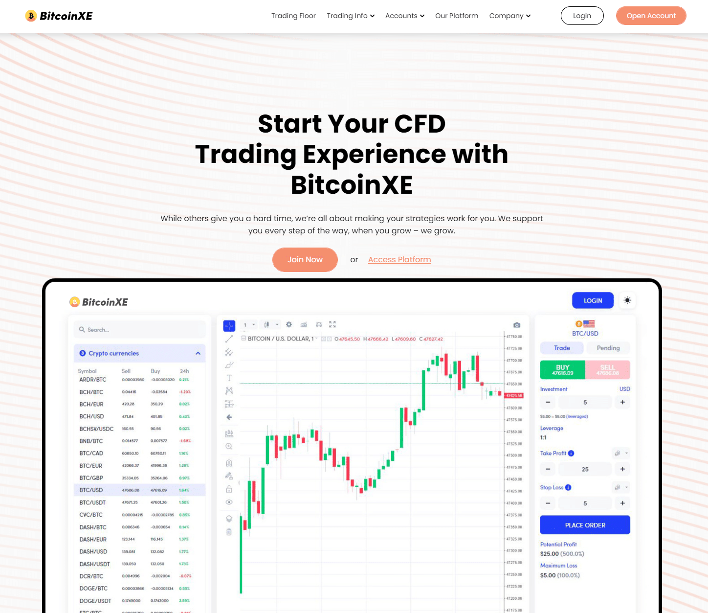 BitcoinXE website