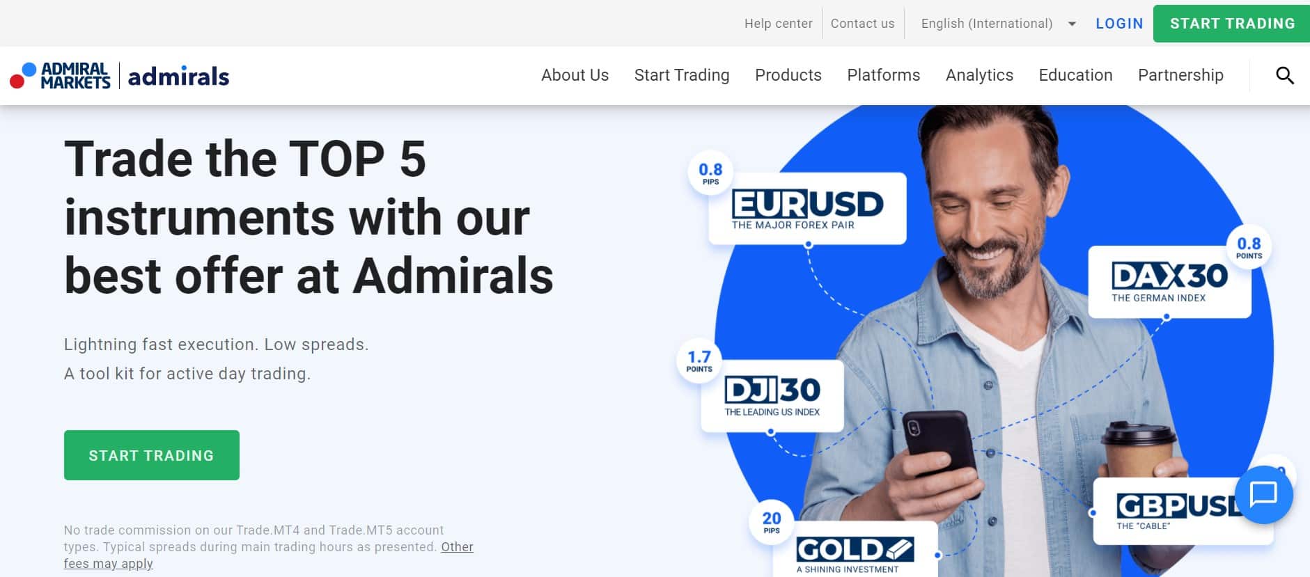Admiral Markets website