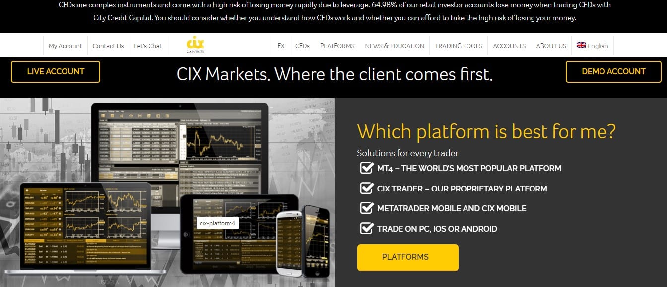 CIX Markets website